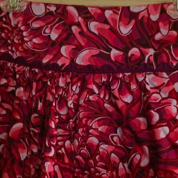 Kika Vargas Women's size 6‎ Hot pink Floral Mock Wrap Zip Mini Skirt pockets - Picture 3 of 8